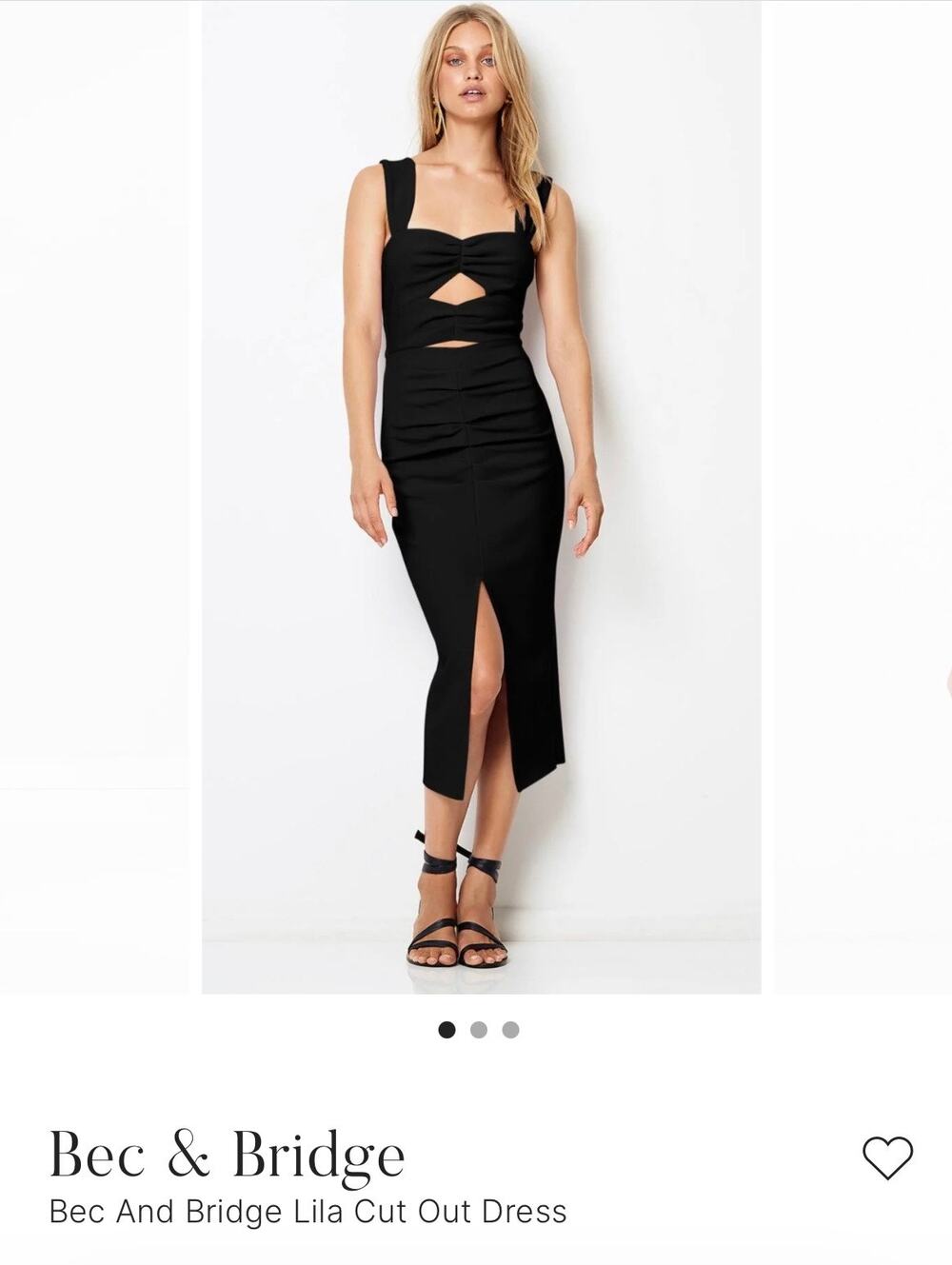 Bec And Bridge Lila Cut Out Black Midi Dress Size 4